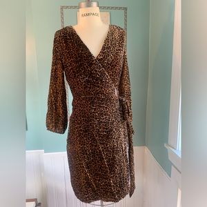 Velvet J.Crew leopard print wrap dress
